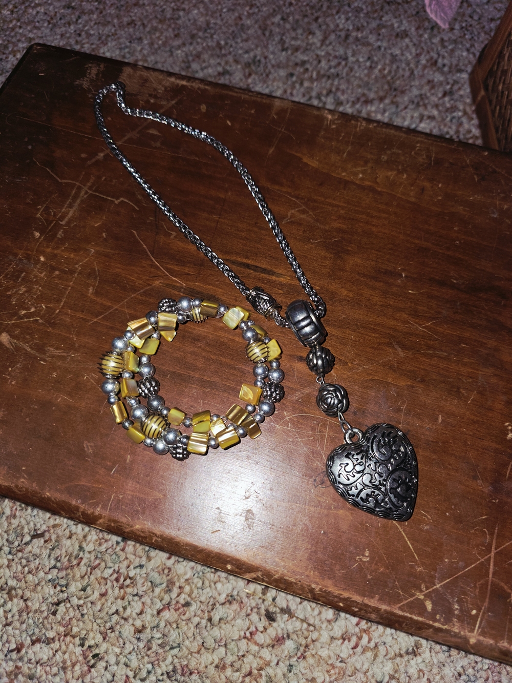 Brighton Silver Heart Pendant Necklace with Filigree Beads - Silver - Picture 3 of 4